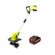 Cordless 20V Handheld Garden Cultivator & Tiller with Electric Ripper and Portable Grass Trimmer