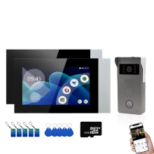 Smart WiFi Video Intercom System with 1080p HD Camera & RFID Access - Includes 2x 7-Inch Color Touchscreen Monitors