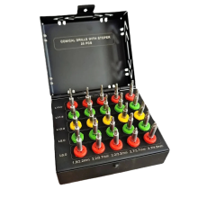 Premium 25-Piece Conical Dental Implant Drill Kit with Stoppers - Surgical Precision Tools
