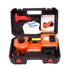 Vielseitiges 3-in-1 12V Hydraulik-Wagenheber-Set mit Reifenfüller, LED-Taschenlampe und Sicherheitshammer5 Tonnen Tragkraft (Modell QZ002)