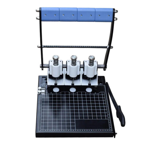 Efficient A4 Three-Hole Binding Machine - Fast Manual Paper Puncher & Wire Binder for Office and Home Use
