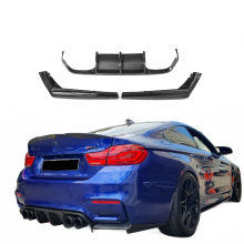 BMW F80 M3 F82 F83 M4 2015-2020 Carbon Fiber Look Rear Diffuser Bumper Corner Spoiler Splitter Lip Protector Guard