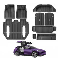 Tesla Model X 2022-2024 Vloermatten Complete Set: 5-7 Zits Vloermatten, Achterbankhoes, Kofferbak- & Laadvloermatten