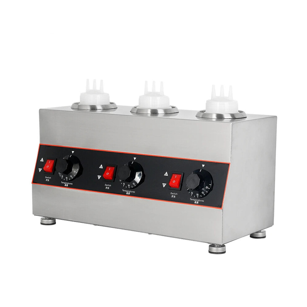 iTop Commercial Electric Chocolate Sauce & Jam Warmer with Stainless Steel Design - Available in 1 to 4 Bottle Capacities
