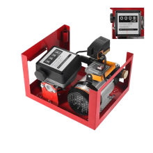 Compacte 12V elektrische brandstofpomp met hoge capaciteit, digitale flowmeter en automatisch dieselvulpistool