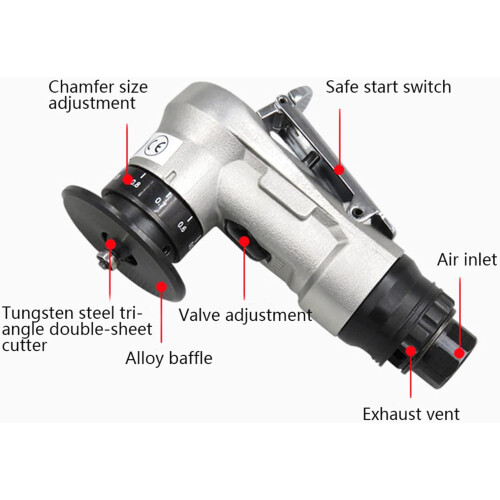 Pneumatic Chamfering Machine Mini 45-Degree Arc Burr Trimming Straight Air Tool, EU-Type Interface 1