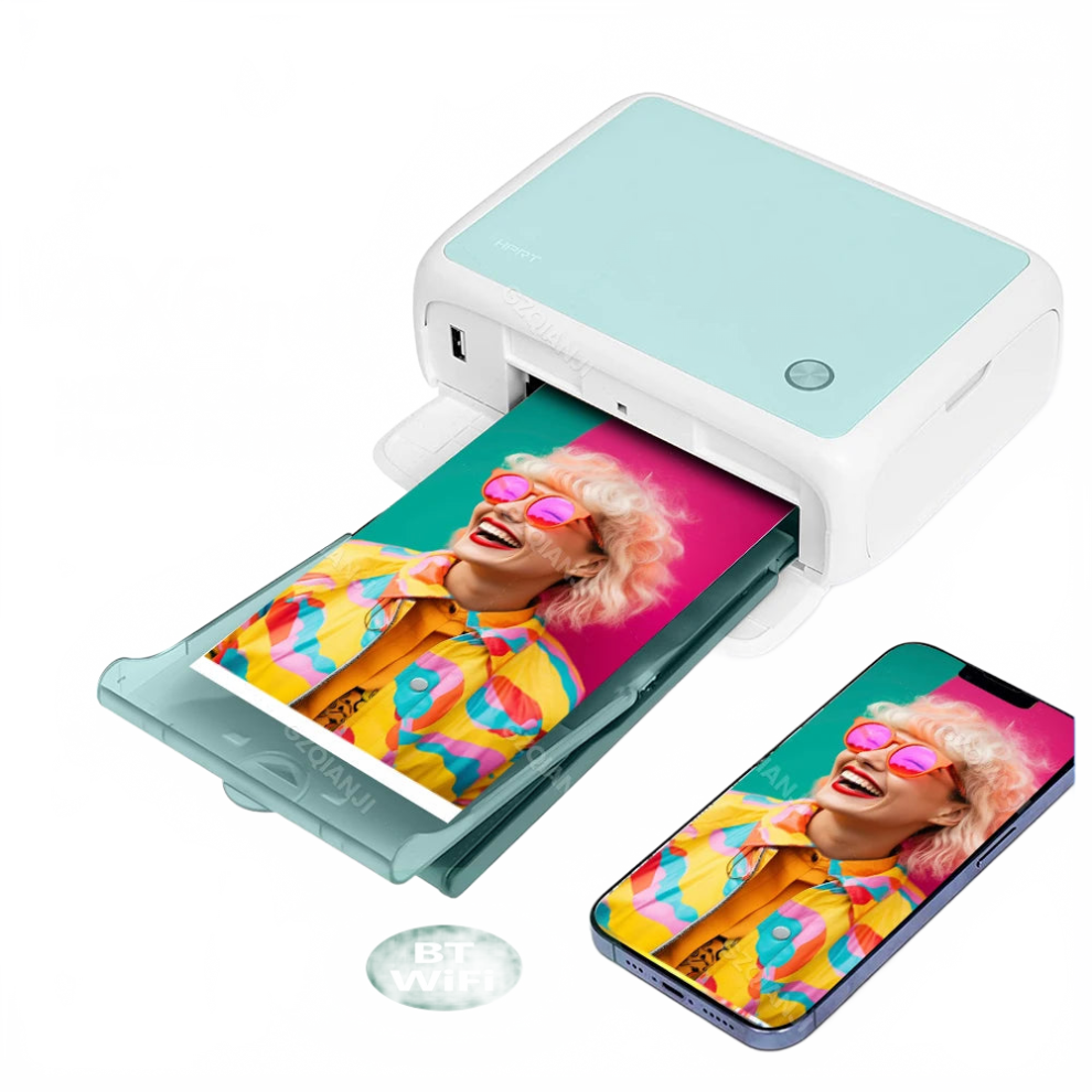 Cp4000l 300Dpi Bluetooth Portable Photo Printer - 4X6 Inch Instant Color Prints, Wireless Thermal Sublimation By Hprt 7445032052017