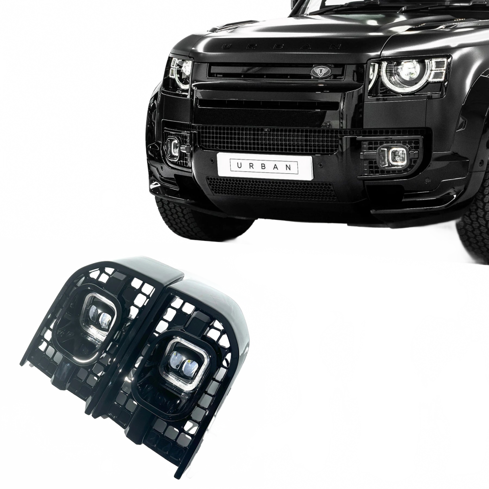 Led Fog Lamp & Daytime Running Drl Grill Cover For Land Rover Defender L663 (2020-2024) Models 90, 110, 130 Light 744110726947