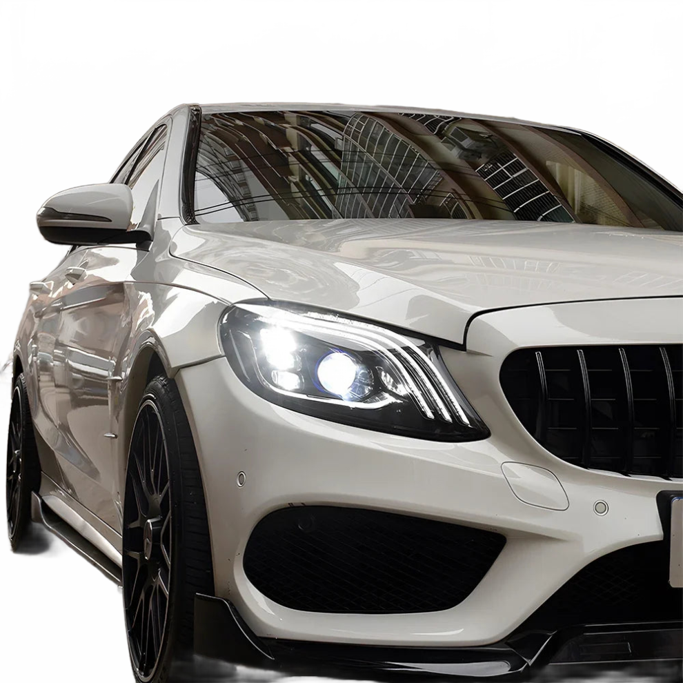 Benz W205 C-Class 2015-2021 Led Headlight Lens Upgrade - Maybach Style Assembly For C180, C200, C220, C230, C160 7445026855877