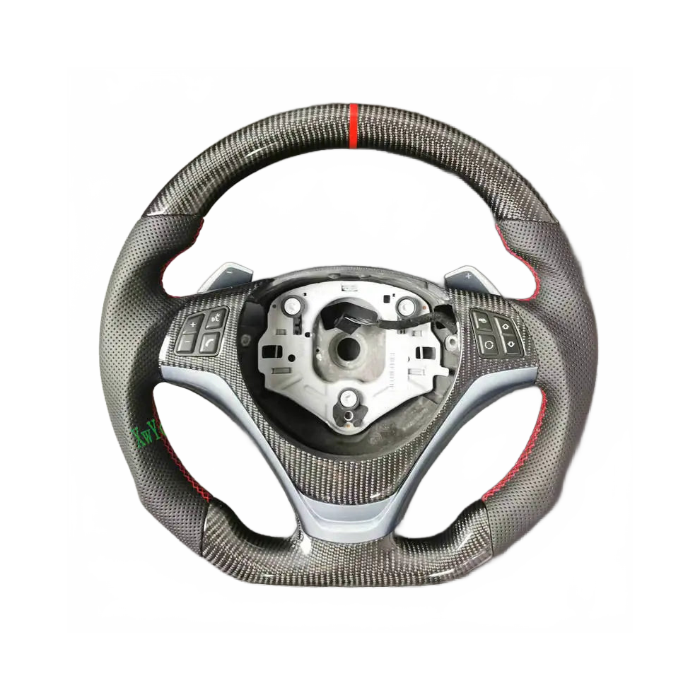 Bmw E Series Real Carbon Fiber Steering Wheel With Paddle Shift Holes (Non-Heated) 313097032008