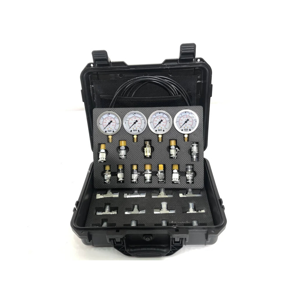 Hydraulic Excavator Pressure Test Kit: Three-Way Joint, Pilot Pump, And Distribution Valve Gauge Set 744759974280
