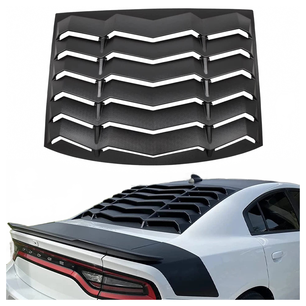 Dodge Charger 2011-2021 Rear Window Louver: Lambo Style Matte Sun Shade Cover For Sxt, Gt, Rt, Rt Scat Pack Black 313111771777