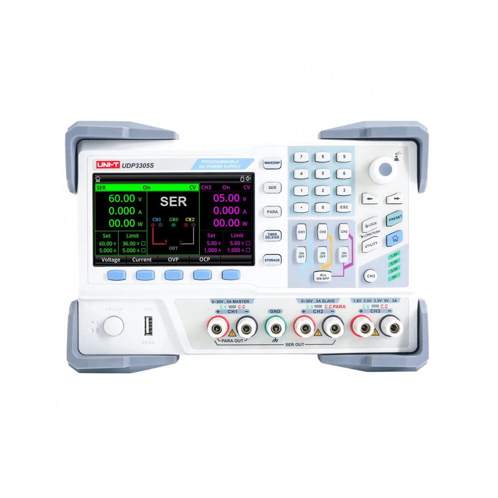 Uni-T Udp3305s Programmable Adjustable Dc Power Supply - 30V 5A Voltage Regulator, 4 Channels, High Precision For Laboratory Use 726084608412