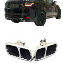 Vierfach-Auspuffendrohr aus Edelstahl für Range Rover SVR Bodykit (2018–2020) – Quadratisches Design