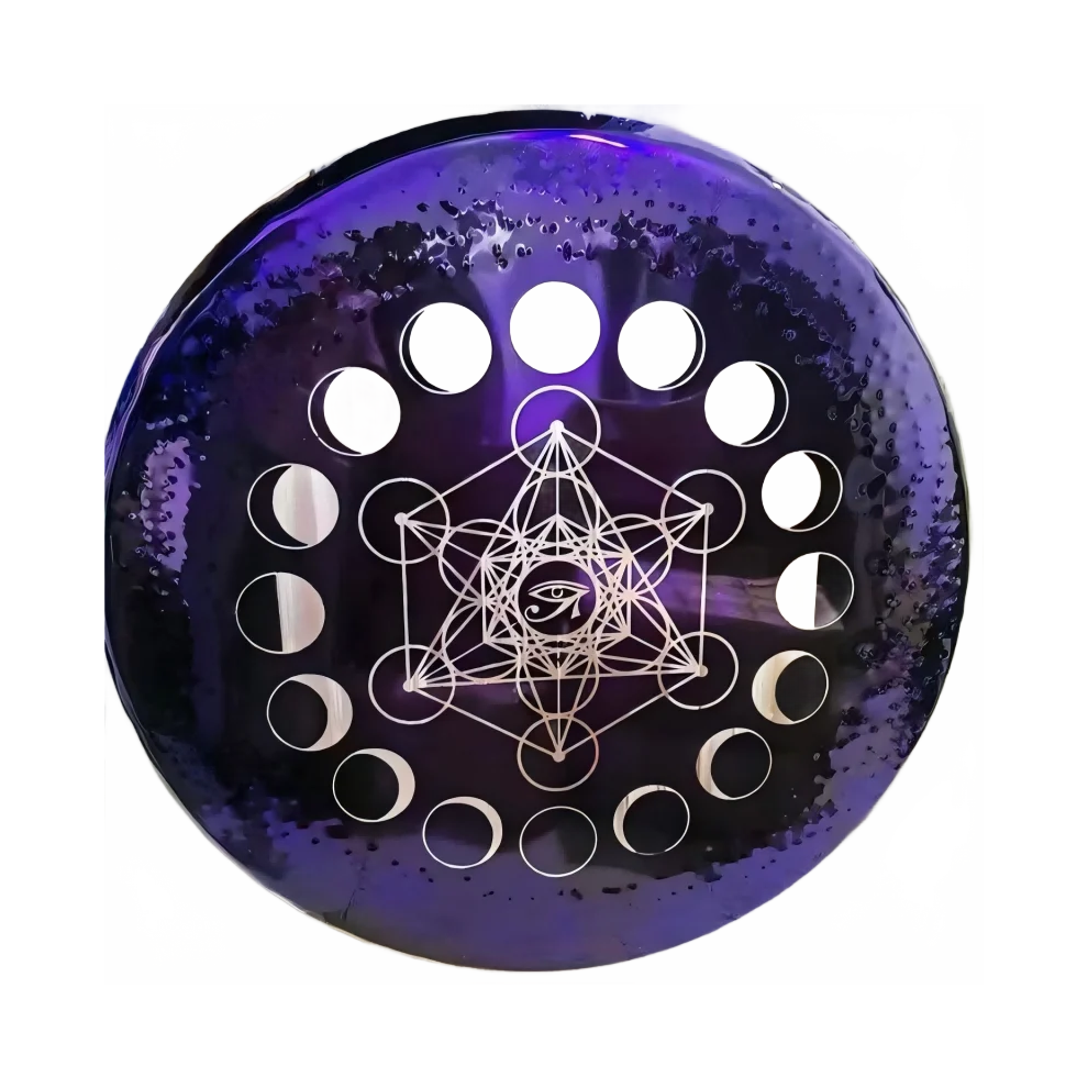 Nickel Alloy Gong With Horus Eye Design - 16 To 36 Meditation Gong For Yoga Therapy, Includes Free Mallet Purple 313115085085