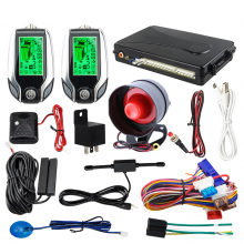 EasyGuard 2-Way PKE Car Alarm System with LCD Pager, Auto Lock/Unlock, Vibration & Shock Sensors - Universal Security Solution