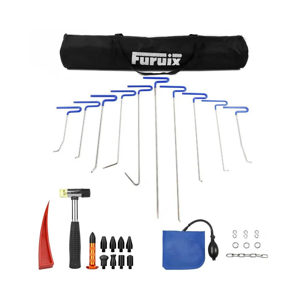 Ultimate Paintless Dent Repair Toolkit: Comprehensive Set With Rods, Hooks, Crowbar, Pump, And Wedge For Car Dent Removal 313015034084