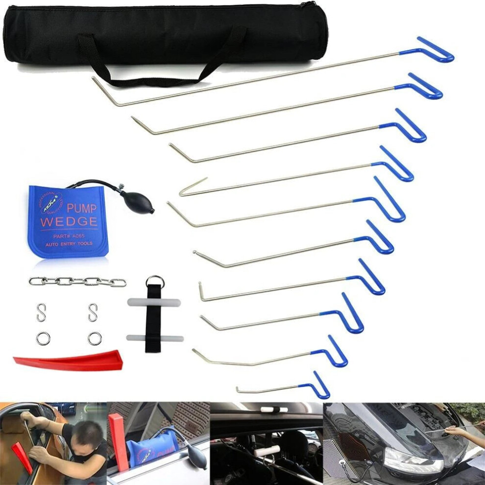 10-Piece Paintless Dent Repair Tool Kit For Cars - Professional Rod Hooks Set For Auto Body Dent Removal 7445038853861