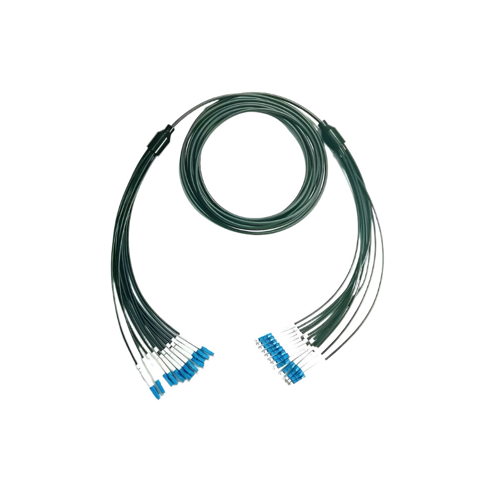 150M 12-Core Armored Tpu Fiber Optic Patchcord - Lc/Sc/Fc/St Connectors, 6.0Mm Outdoor Sm Ftta Jumper 7445047066023