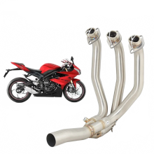 Triumph Daytona 675/675R (2013-2017) Motorcycle Exhaust System: Espace Moto Front Link Pipe for Original Muffler Connection