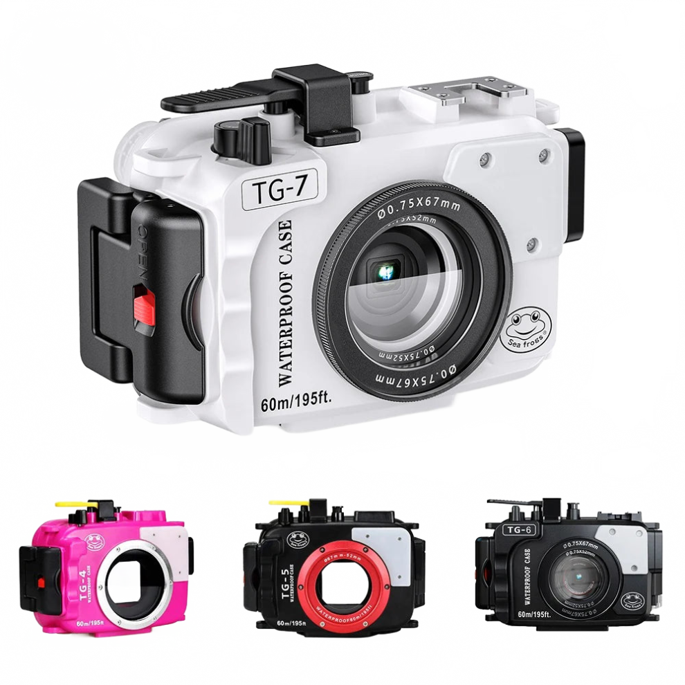 Seafrogs Waterproof Camera Housing For Olympus Tg-7/Tg-5/Tg-6 - Premium Underwater Photography Case, 60M Depth Rating 726084135604