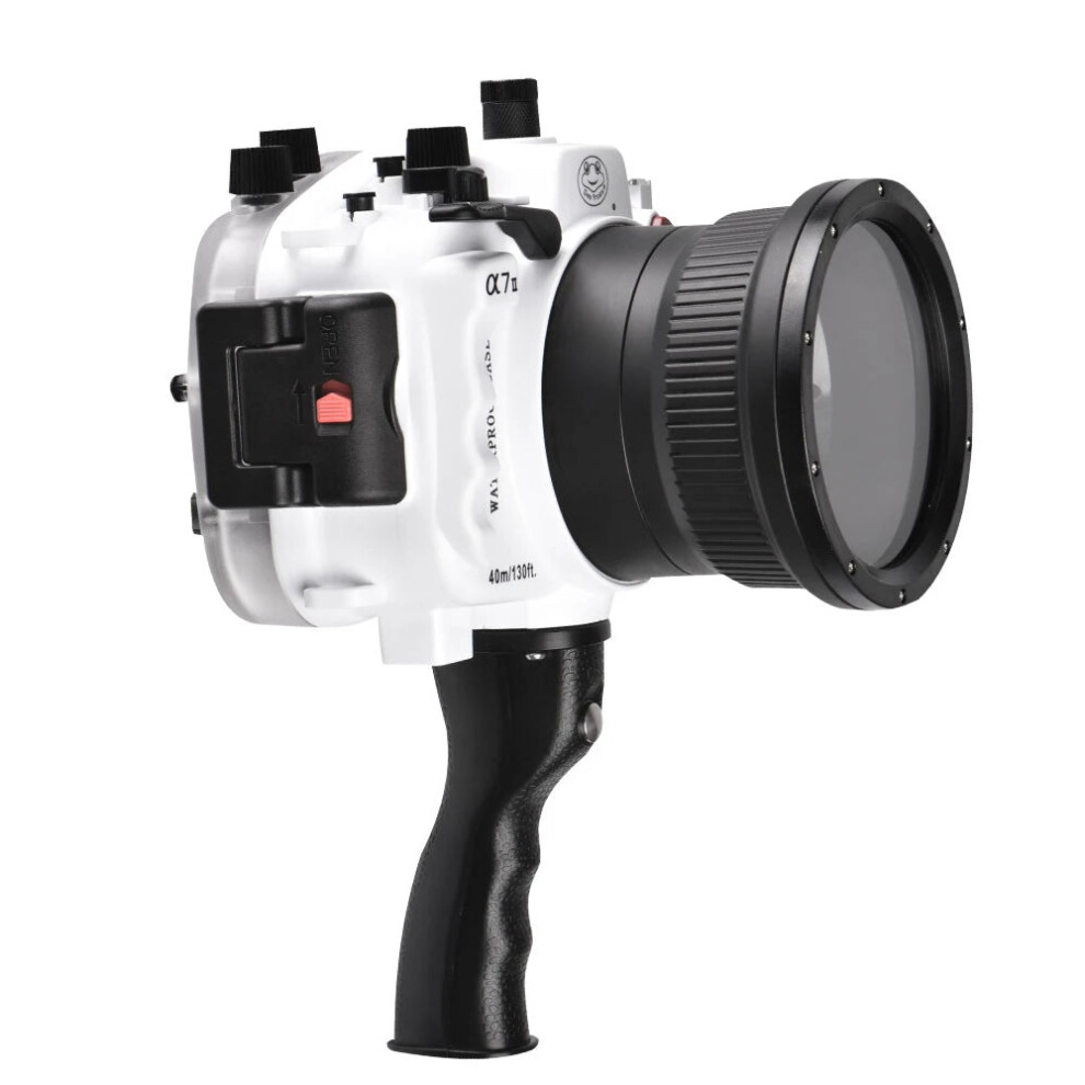 Seafrogs 130Ft Underwater Camera Housing For Sony A7 Ii/A7s/A7r Mark Ii With Pistol Grip & Standard Port - White 7445034282276
