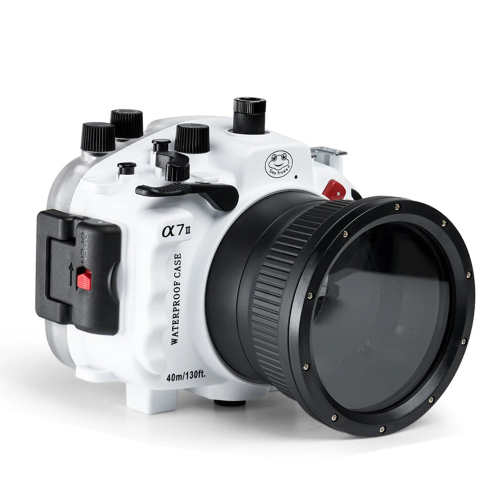 Seafrogs 40M/130Ft Underwater Camera Housing With Pistol Grip For Sony A7 Ii, A7s, A7r Mark Ii - Standard Port White 313089222240