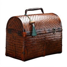 Elegant Bamboo Handcrafted Tea Set Carrying Case - Traditional Chinese Style