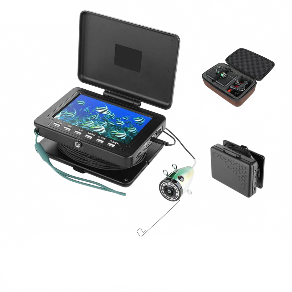 5-Inch Ahd Underwater Fishing Camera With Dvr, 1080P, 12 Ir Leds, And 16Gb Card - 15-30M Ice Fish Finder 7445010365337