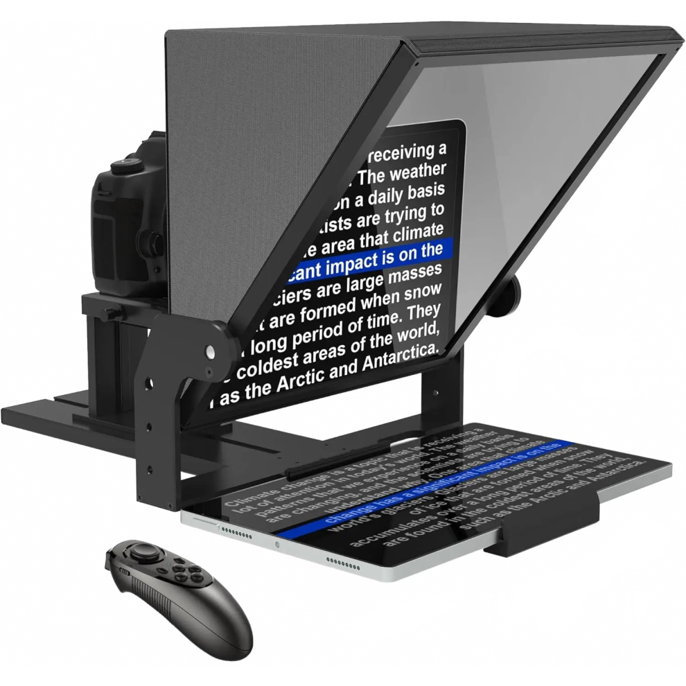 Canalhout 16-Inch Teleprompter With Remote & Free App For Cameras, Online Meetings, And Video Recording 7445031313348