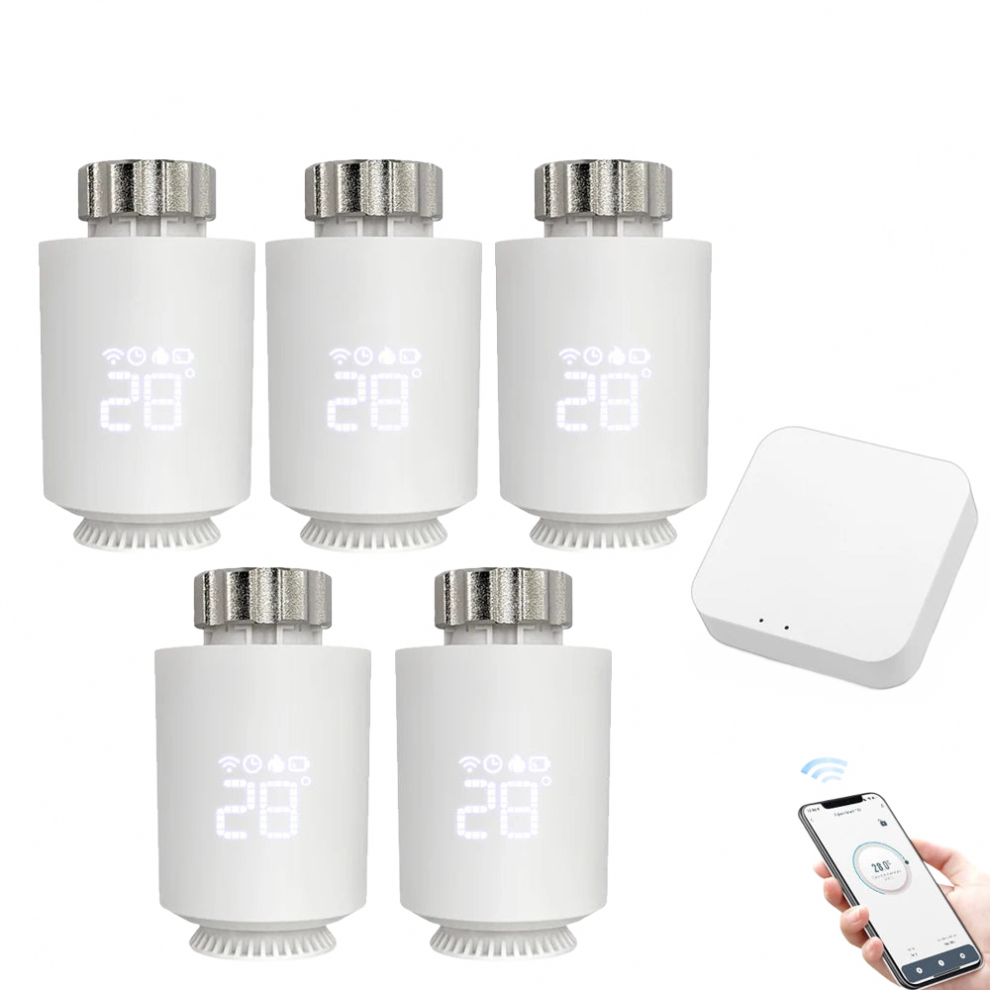 Smart Tuya Zigbee Thermostatic Radiator Valve - Wireless Home Heating Thermostat Compatible With Alexa & Google Home 7445037178125