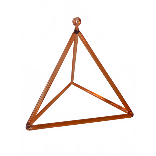 Orange 9-Inch Crystal Singing Pyramid for Sound Healing - Triangle Geometry Design