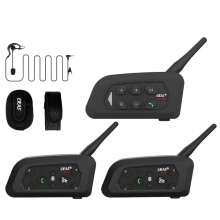ejeas V4 Plus & V6 Pro Bluetooth-Intercom-Headset für 3 Benutzer für Fußballschiedsrichter und -trainer – 1200 m Vollduplex-Konferenzsystem