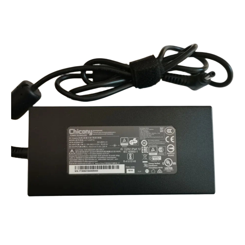 High-Power Oem Chicony 230W Ac Adapter For Eluktronics Max 15 Rtx 2070 Laptop - Genuine 19.5V 11.8A 5.5Mm A17-230P1a 313047941947