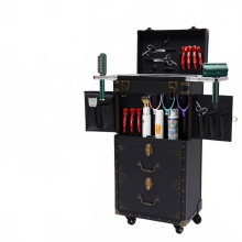 Afsluitbare make-upkoffer met wielen en kapperstrolley - Stylist's Beauty Salon Cosmetic Travel Organizer Toolbox