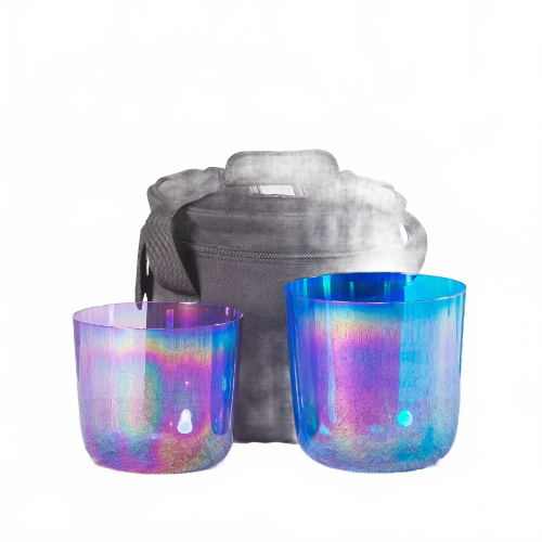 Chakra Crystal Singing Bowl Set with Cosmic Light Carrying Bag