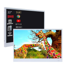 Souria 22-Inch White Smart Waterproof Shower TV with WiFi - Perfect for Bathroom Decor, Available in Europe & Russia
