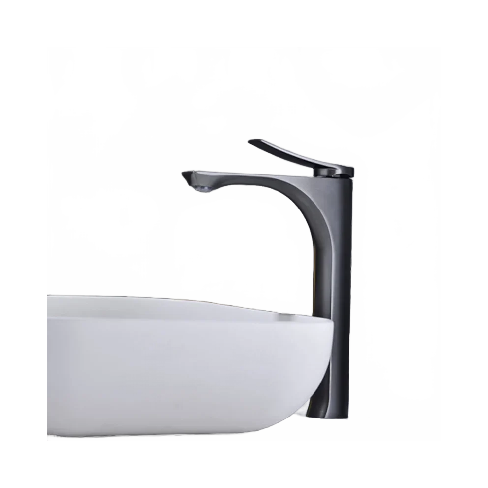 Gun Gray Electroplated Countertop Basin Faucet - Hot & Cold Water Mixer Tap For Modern Bathroom Renovations 711181251074