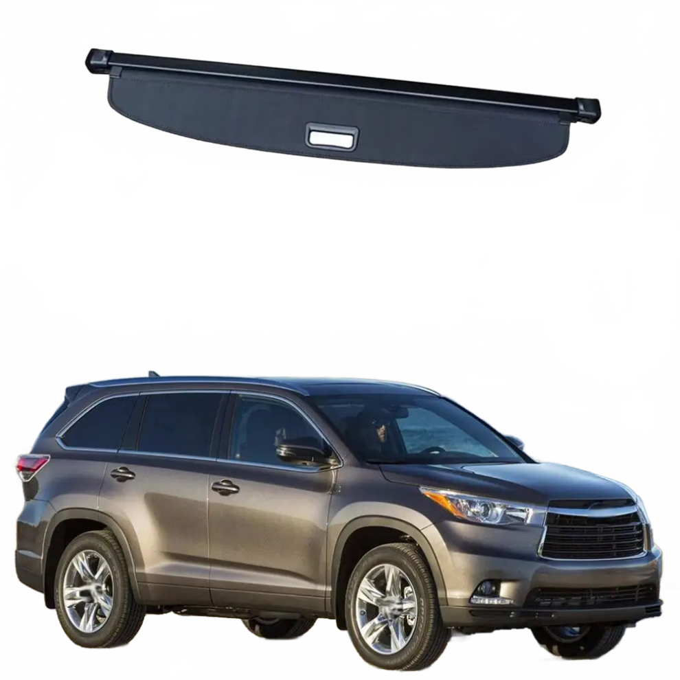 Toyota Highlander 2015-2021 Canvas Retractable Cargo Cover - Rear Trunk Shade Black 7445018684683