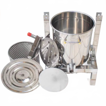 Compact Stainless Steel Manual Honey & Wax Press - Fully Enclosed Honey Squeezer for Home Use