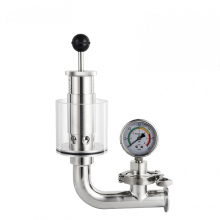 Tri-Clamp Sanitair Overdrukventiel met Manometer – 1,5” Spunding Valve voor Ontluchting en Bunging van Fermenter