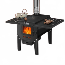 Kompakter Holzofen für den Innenbereich: Moderne Campingheizung aus Metall für Winterpicknicks und rauchfreies Kaminofen-Erlebnis
