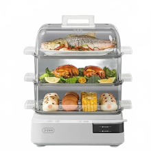 Multi-Layer Electric Steamer Cooker: Large Capacity Household Steam Pot with Three-Tier Design
