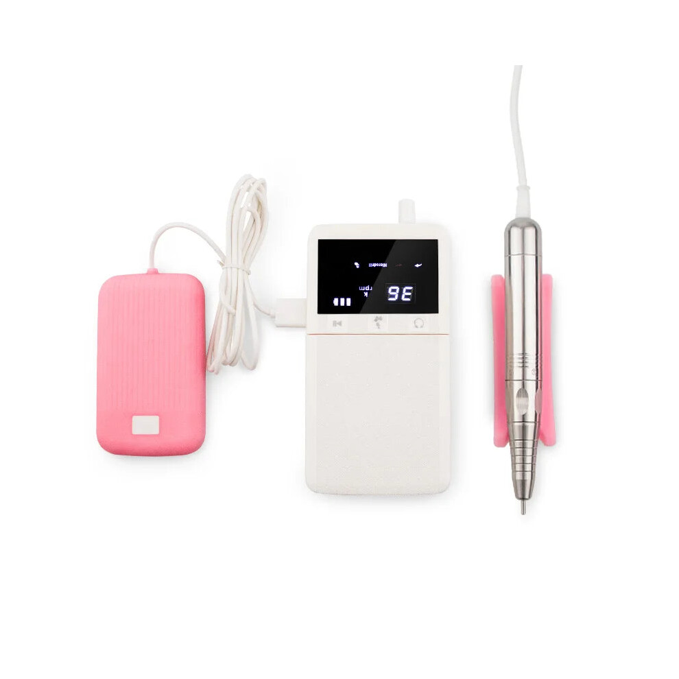 Portable 36W Cordless Brushless Nail Drill Machine - 35,000 RPM Rechargeable E-File with Foot Pedal for Manicures