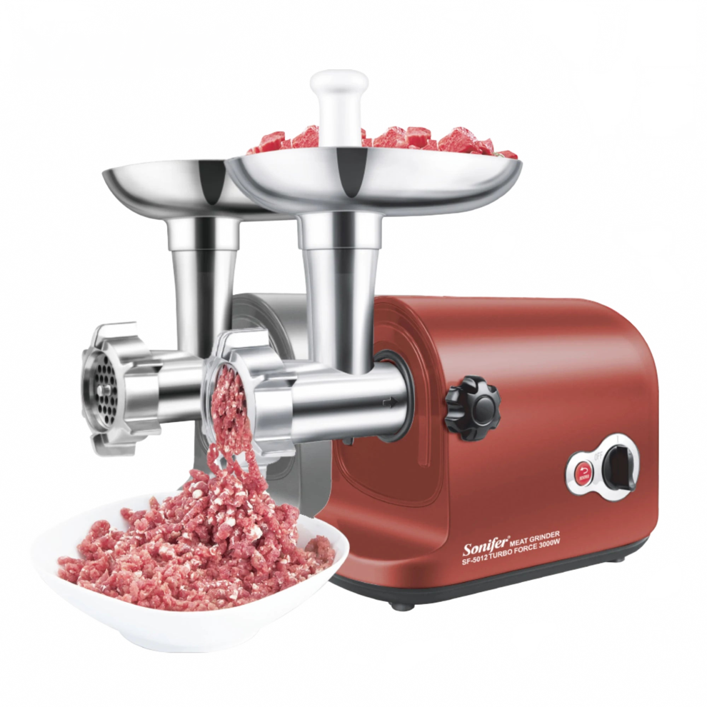 Sonifer 3000W Heavy Duty Electric Meat Grinder & Food Processor - Powerful Kitchen Mincer, Sausage Stuffer, And Slicer 7445030871801