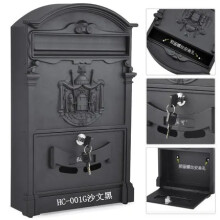 Retro Cast Aluminum Wall-Mounted Lockable Mailbox - Secure Vintage Outdoor Newspaper Postbox for Creative Garden Decor