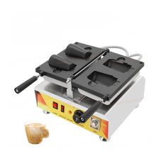Electric Non-Stick Commercial Waffle Maker with Coffee Cup Shape Cooking Pan
