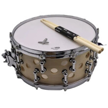 14x6.5 Birch Wood Snare Drum - Natural Finish with Vent Hole, Includes 5A Maple Drumsticks & Drum Screw Spanner
