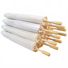 Elegant White Chinese Paper Umbrella - Wedding Photography & Party Decor Accessory, 60cm & 80cm, Set of 50 Parasols