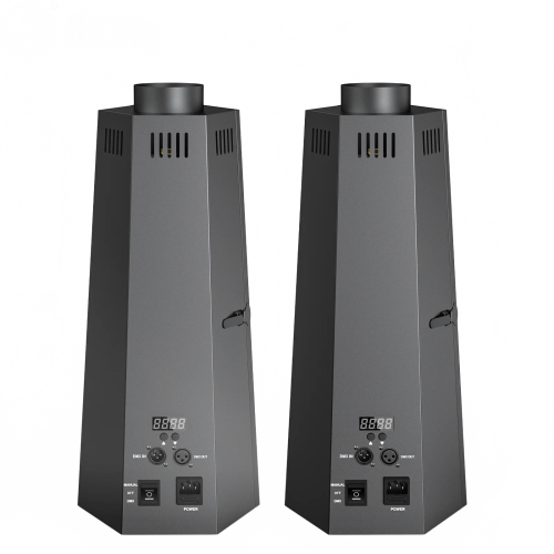 U King 2pcs 80W Hexagonal Flame Machine - Remote Control DMX512 Fire Column for Outdoor Shows